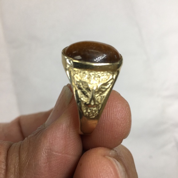 14K Gold tiger eye  ring - Picture 4 of 5